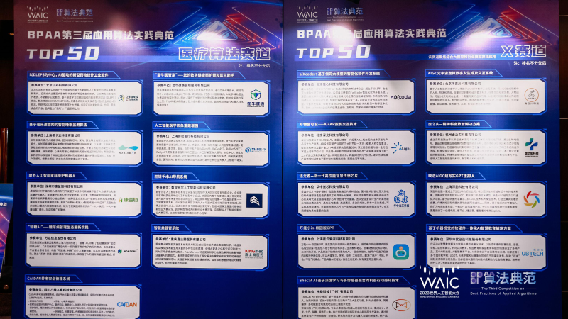 赛事速递｜第三届BPAA应用算法实践典范50强榜单新鲜出炉！